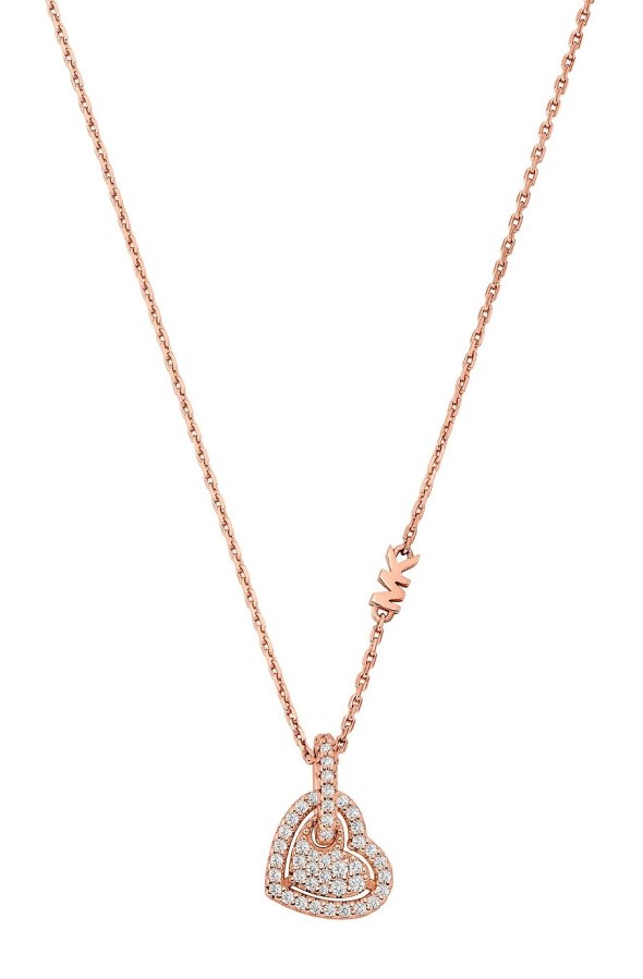 Michael Kors Pozlacený náhrdelník Srdce se zirkony Premium MKC1747CZ791 (řetízek, přívěsek) Michael Kors Pozlacený náhrdelník Srdce se zirkony Premium MKC1747CZ791 (řetízek, přívěsek) - Náhrdelníky