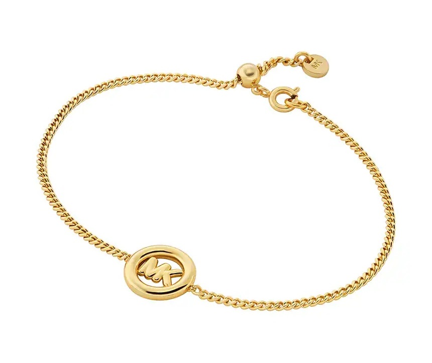 Michael Kors Slušivý pozlacený náramek s&nbsp;logem Premium MKJ8576710 - Náramky Řetízkové náramky