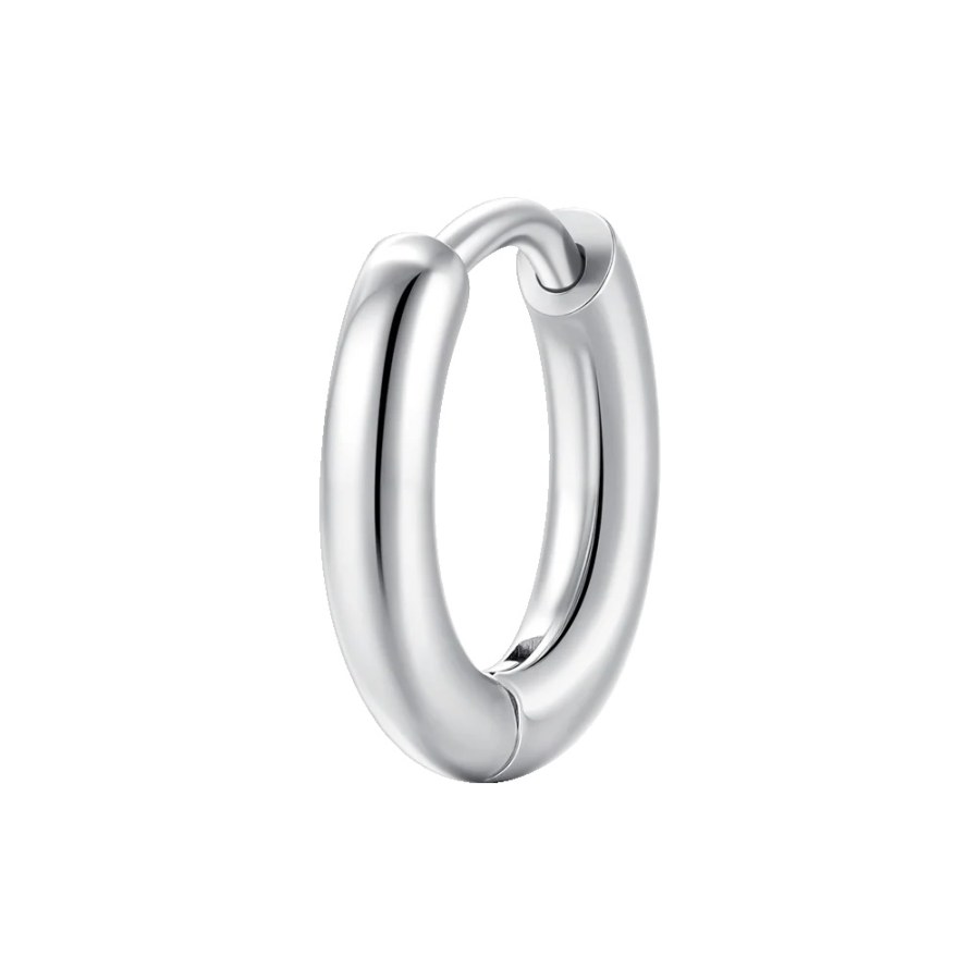 Luca Barra Minimalistická single náušnice z&nbsp;oceli OK1578 1,1 cm - Náušnice Kruhy
