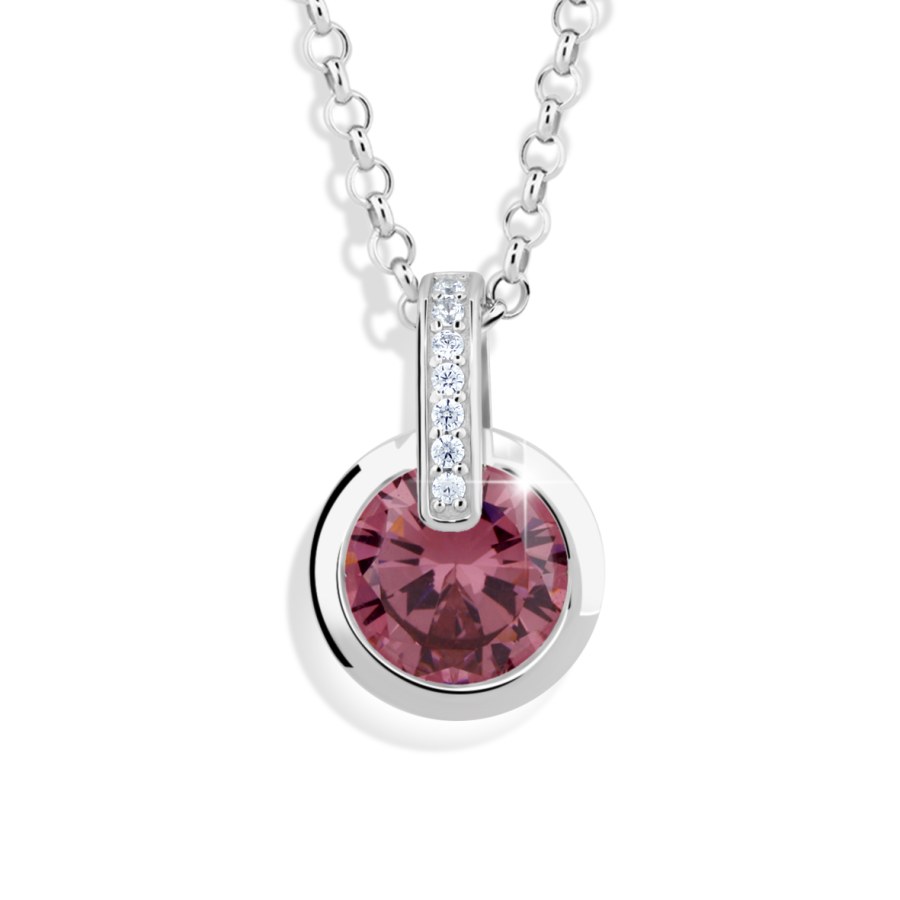 Modesi Okouzlující stříbrný náhrdelník se zirkony M41064 (řetízek, přívěsek) - Náhrdelníky