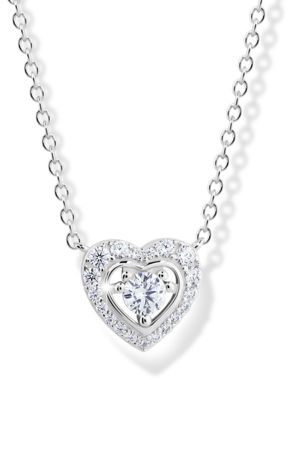 Modesi Půvabný stříbrný náhrdelník se srdíčkem M43082 - Náhrdelníky