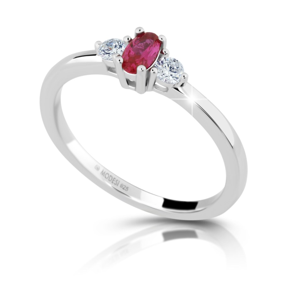 Modesi Půvabný stříbrný prsten se zirkony M01411 50 mm - Prsteny Prsteny s kamínkem