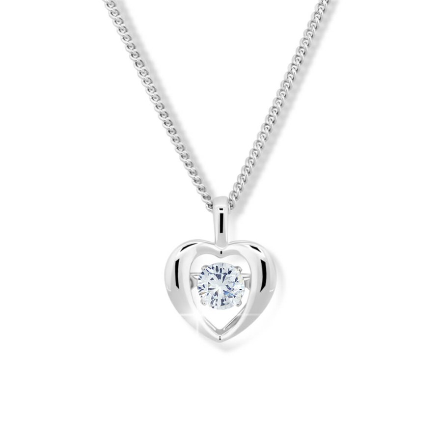 Modesi Romantický náhrdelník s krystalem M43065 (řetízek, přívěsek) - Náhrdelníky