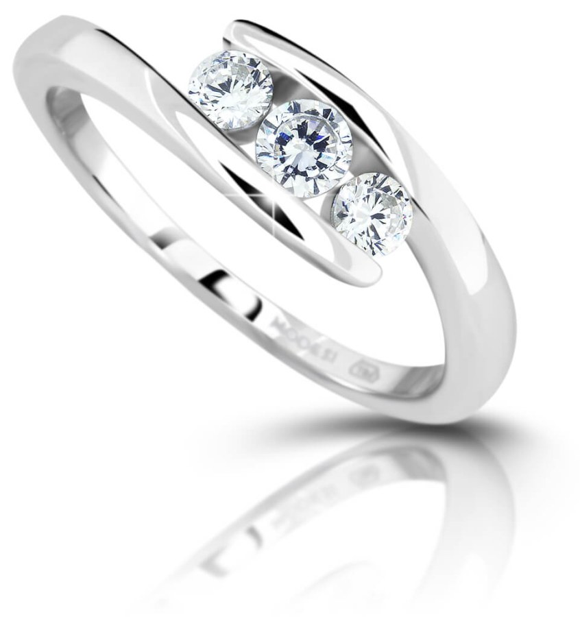 Modesi Stříbrný prsten se zirkony M13075 50 mm - Prsteny Prsteny s kamínkem