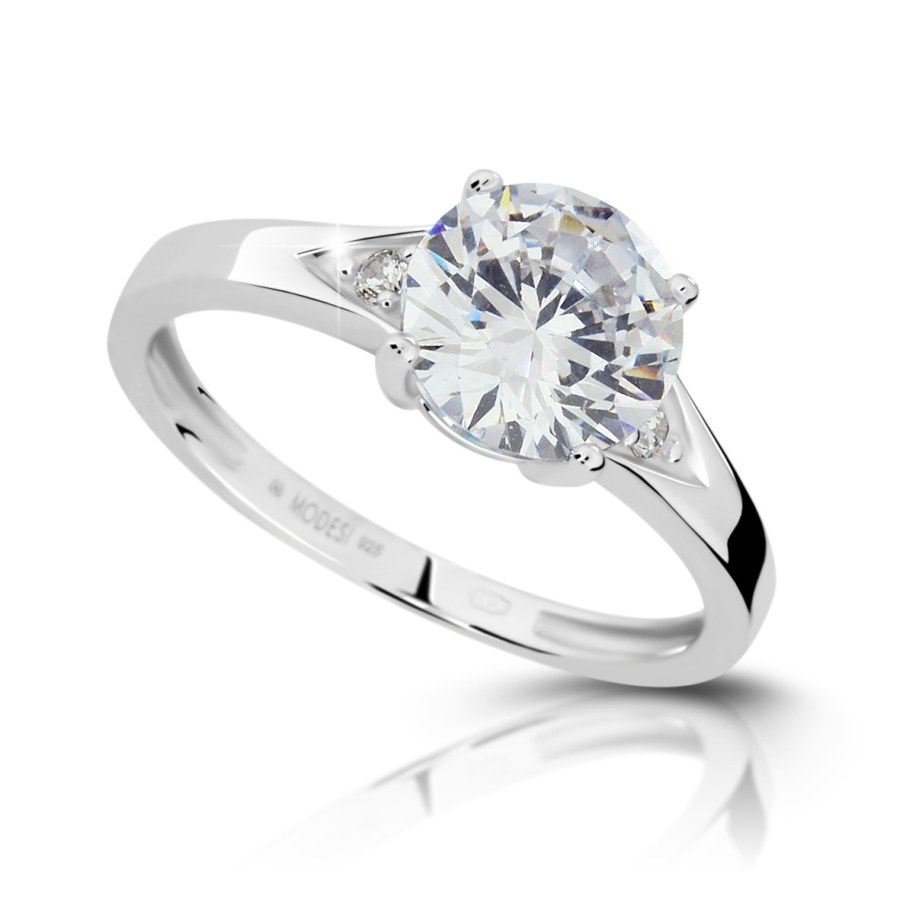 Modesi Stříbrný zásnubní prsten JA17247CZ 50 mm - Prsteny Zásnubní prsteny
