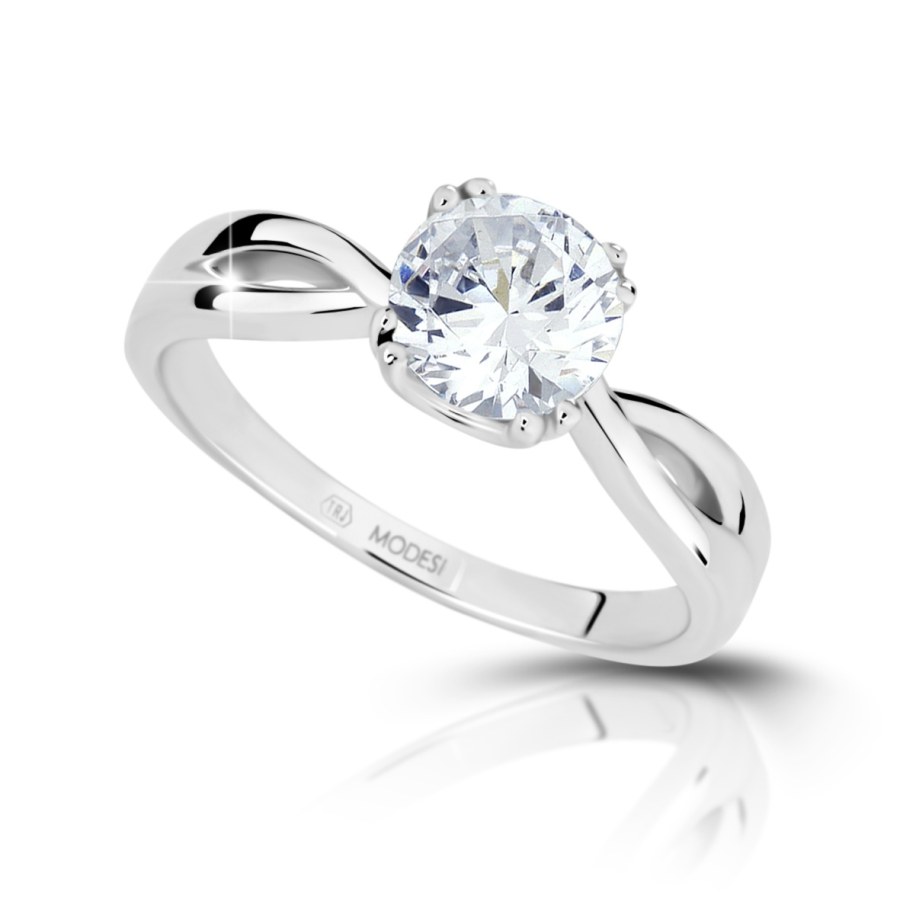 Modesi Stříbrný zásnubní prsten JA17256CZ 52 mm - Prsteny Zásnubní prsteny