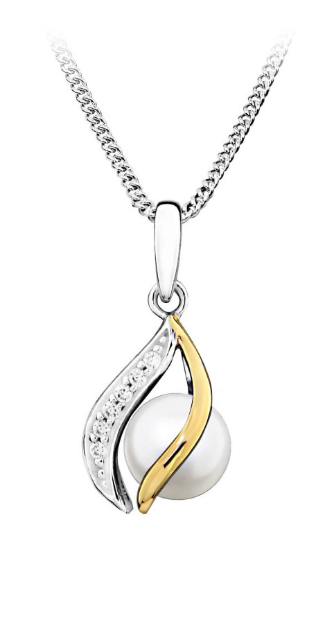 MOISS Elegantní stříbrný přívěsek s pravou perlou PP000104 - Přívěsky a korálky