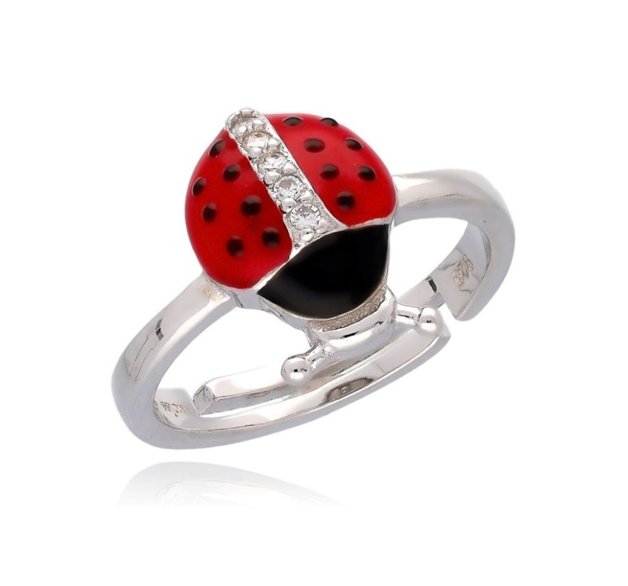 MOISS Hravý stříbrný prsten Beruška se zirkony R0004044