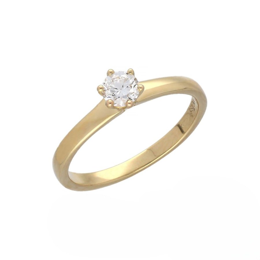 MOISS Luxusní diamantový prsten ze žlutého zlata RAL00057-P 54 mm