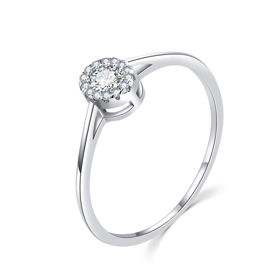 MOISS Luxusní stříbrný prsten s čirými zirkony R00020 54 mm - Prsteny Prsteny s kamínkem