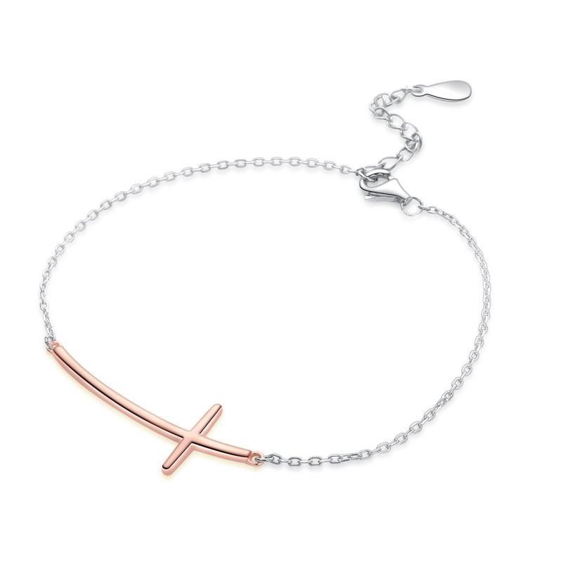 MOISS Módní bicolor náramek Křízek B0000437