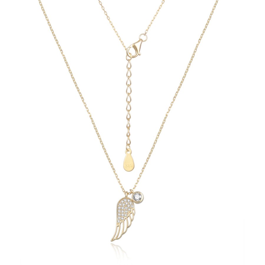 MOISS Módní pozlacený náhrdelník Andělské křídlo N0000508 - Náhrdelníky