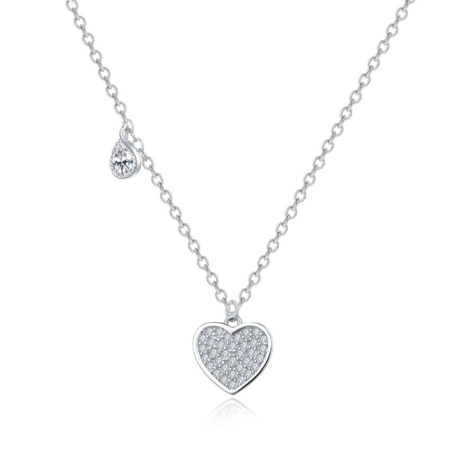 MOISS Něžný stříbrný náhrdelník se srdíčkem N0000312 - Náhrdelníky