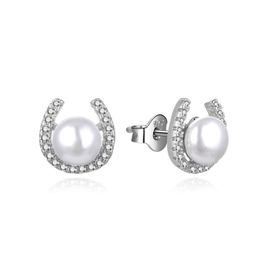 MOISS Půvabné stříbrné náušnice s perlami a zirkony E0003103 - Náušnice Pecky