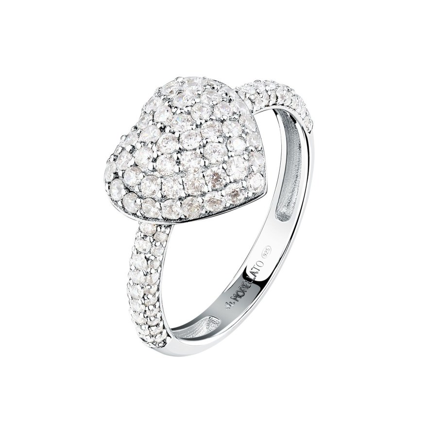 Morellato Blyštivý stříbrný prsten Srdce Nobile SAZK030 52 mm - Prsteny Prsteny s&nbsp;kamínkem