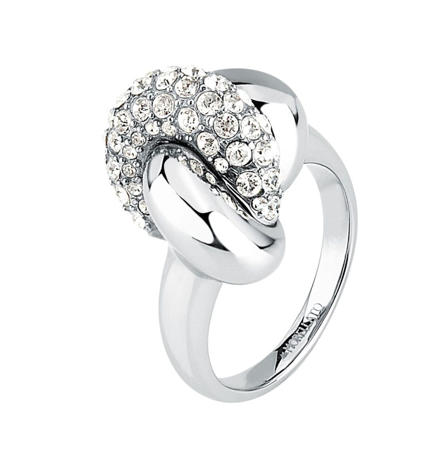 Morellato Dámský ocelový prsten Uzel s&nbsp;krystaly Legame SAZO140 58 mm - Prsteny Prsteny s&nbsp;kamínkem