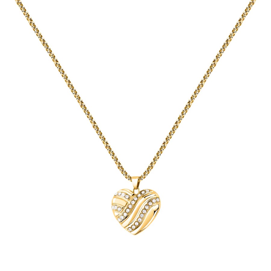 Morellato Pozlacený náhrdelník Srdce s&nbsp;krystaly Battito SAZQ02 - Náhrdelníky Náhrdelníky s&nbsp;kameny