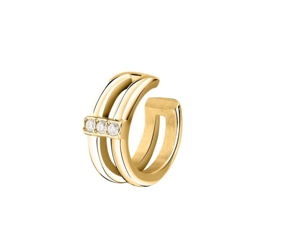 Morellato Dvojitá pozlacená single záušnice s krystaly Earcuff SAUP40