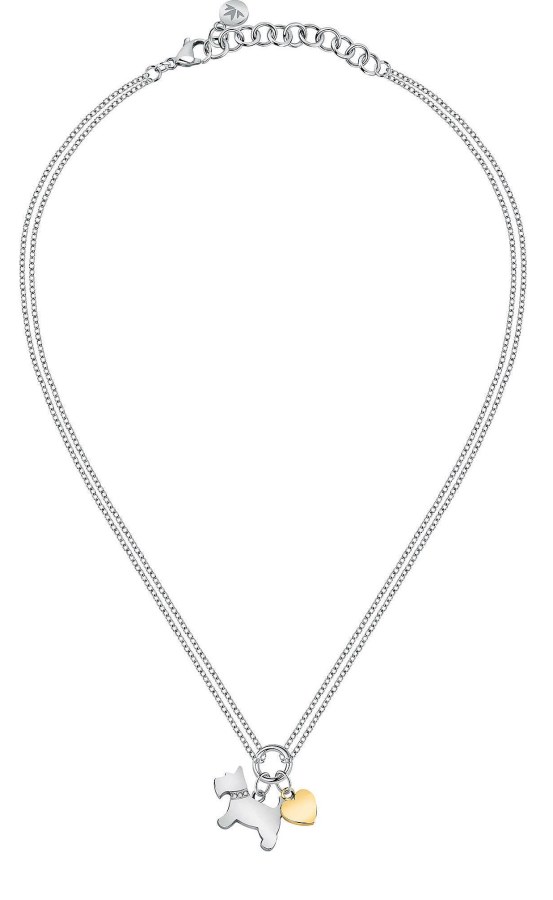 Morellato Dvojitý bicolor náhrdelník Dog a Heart Mascotte SAVL01 - Náhrdelníky