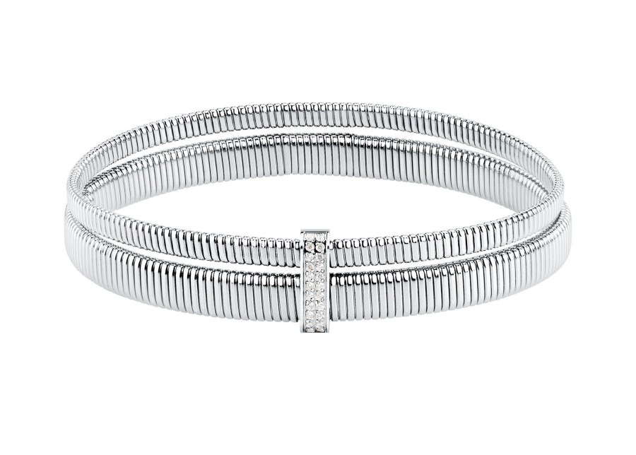 Morellato Dvojitý ocelový náramek s&nbsp;krystaly Onda SAZP03 5,5 cm - Náramky Pevné náramky