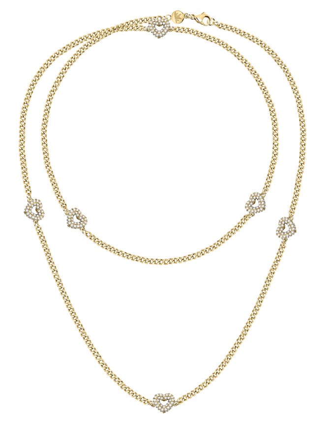 Morellato Elegantní pozlacený náhrdelník se srdíčky Incontri SAUQ03 - Náhrdelníky