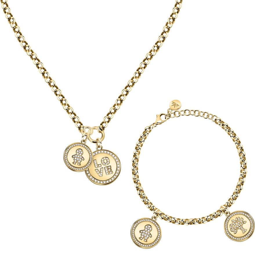 Morellato Exkluzivní pozlacená sada šperků Love SOR29 (náhrdelník + náramek) - Náhrdelníky