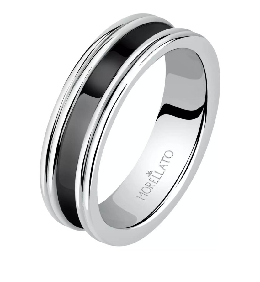 Morellato Luxusní ocelový prsten s černým detailem Motown SALS65 59 mm - Prsteny Prsteny bez kamínku