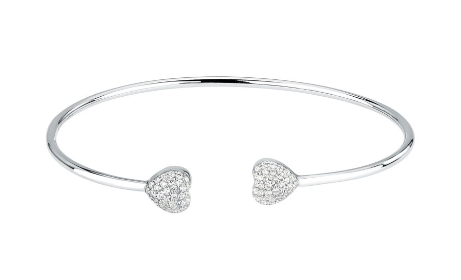 Morellato Stříbrný pevný náramek se zirkony Srdíčka Nobile SAZK06 - Náramky Pevné náramky