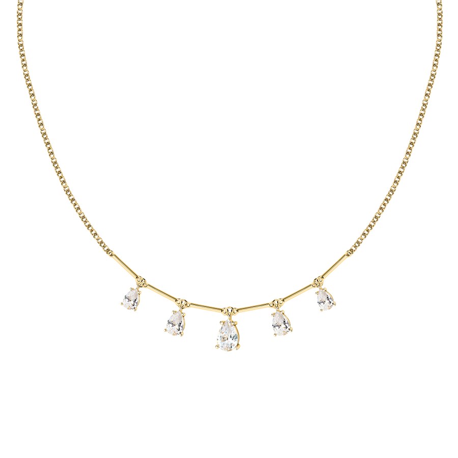 Morellato Luxusní pozlacený náhrdelník se zirkony Tesori SAIW207 - Náhrdelníky
