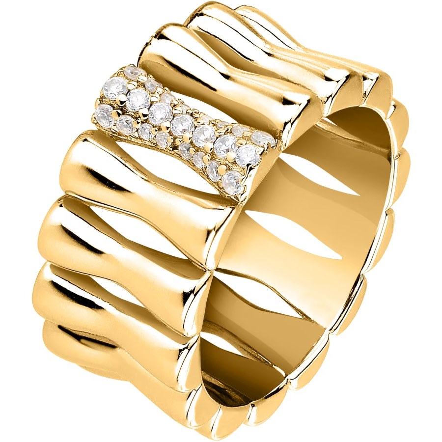 Morellato Moderní pozlacený prsten z recyklovaného stříbra Essenza SAWA19 52 mm - Prsteny Prsteny s kamínkem