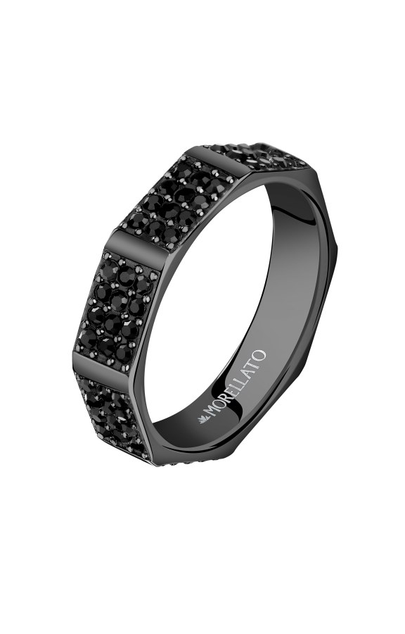 Morellato Nadčasový černý prsten s krystaly Motown SALS84 59 mm - Prsteny Prsteny s kamínkem
