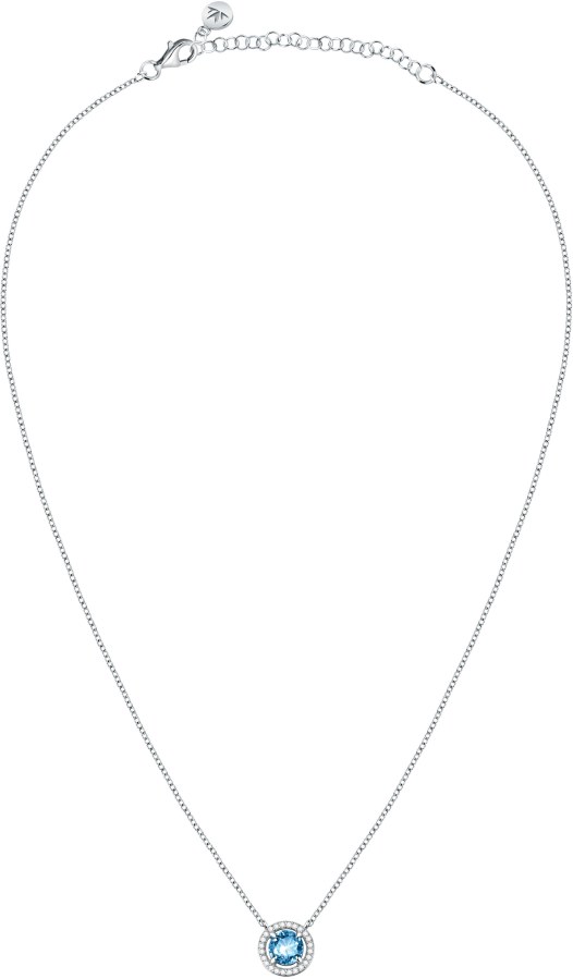 Morellato Něžný stříbrný náhrdelník s akvamarínem a krystaly Tesori SAIW94 - Náhrdelníky
