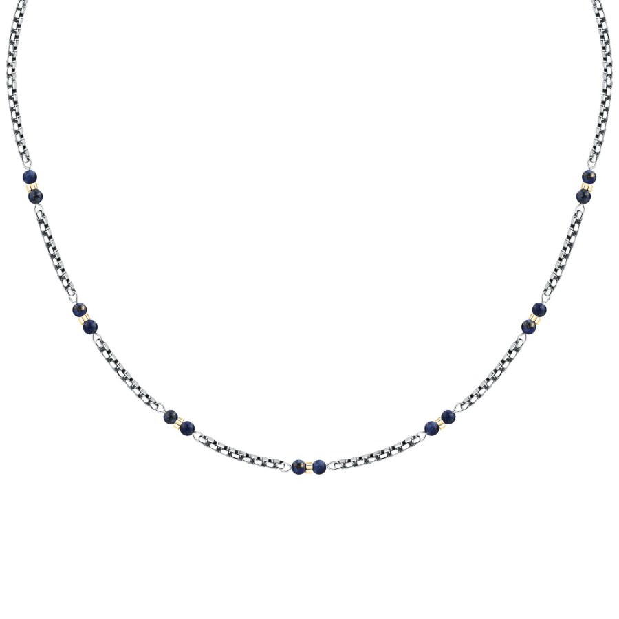 Morellato Pánský bicolor náhrdelník s korálky lazuritu Terra S1752