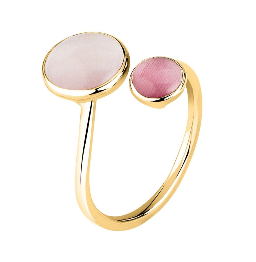 Morellato Pozlacený otevřený prsten s&nbsp;kočičím okem Venezia SAZM190 52 mm - Prsteny Prsteny s&nbsp;kamínkem