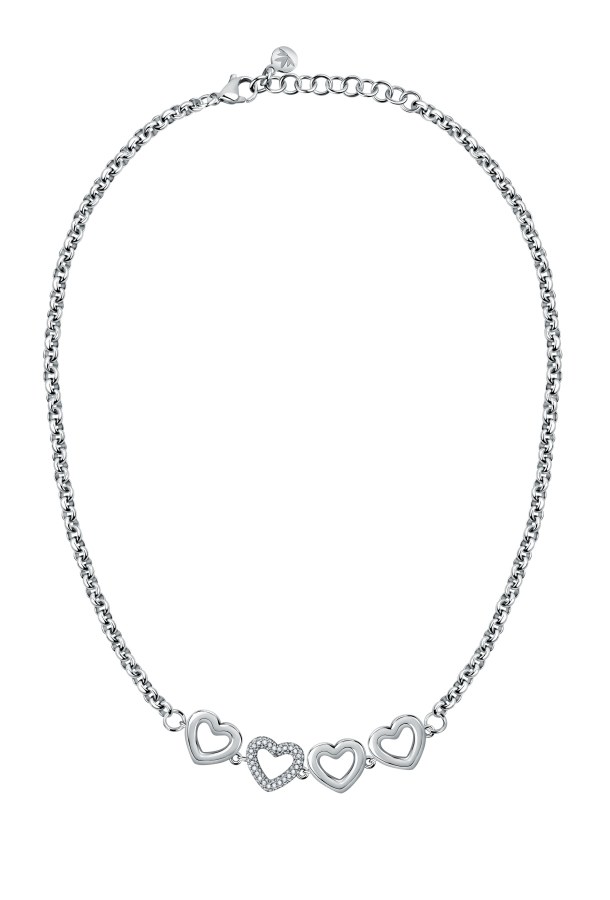 Morellato Půvabný ocelový náhrdelník se srdíčky Bagliori SAVO30 - Náhrdelníky