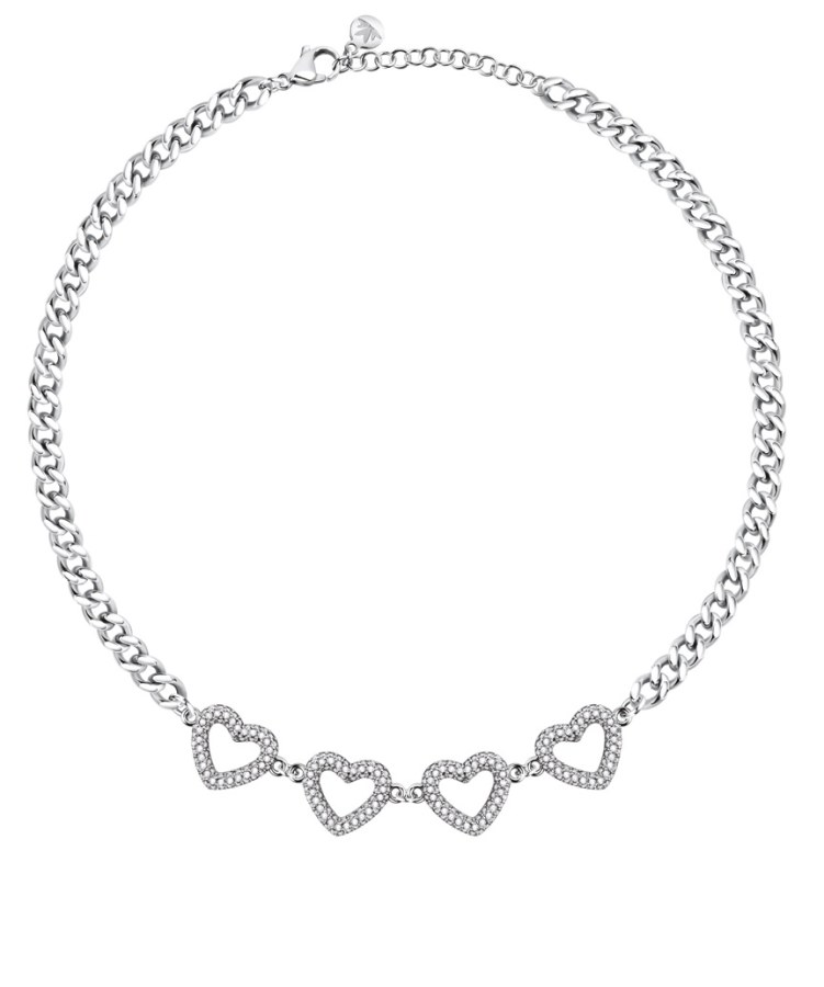 Morellato Romantický ocelový náhrdelník se srdíčky Bagliori SAVO22 - Náhrdelníky