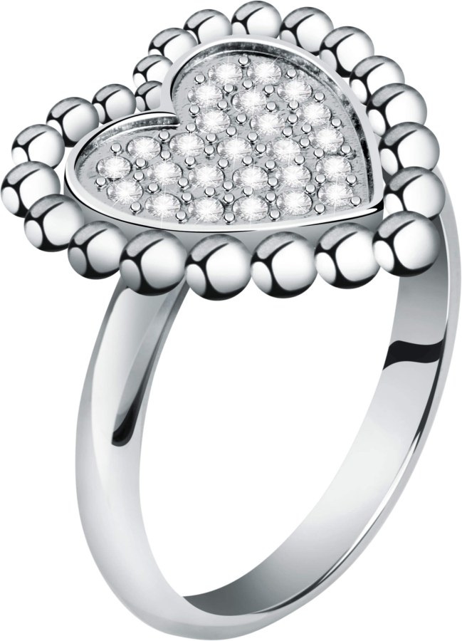 Morellato Romantický ocelový prsten s čirými krystaly Dolcevita SAUA14 52 mm - Prsteny Prsteny s kamínkem