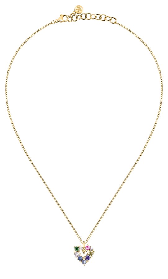 Morellato Romantický pozlacený náhrdelník se srdíčkem Colori SAVY06 - Náhrdelníky
