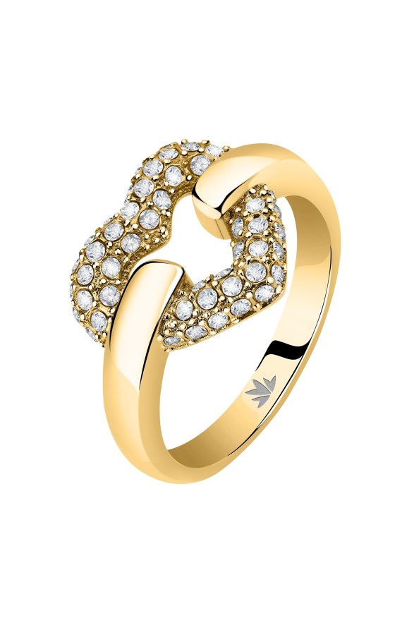 Morellato Romantický pozlacený prsten z oceli Bagliori SAVO280 52 mm - Prsteny Prsteny s kamínkem