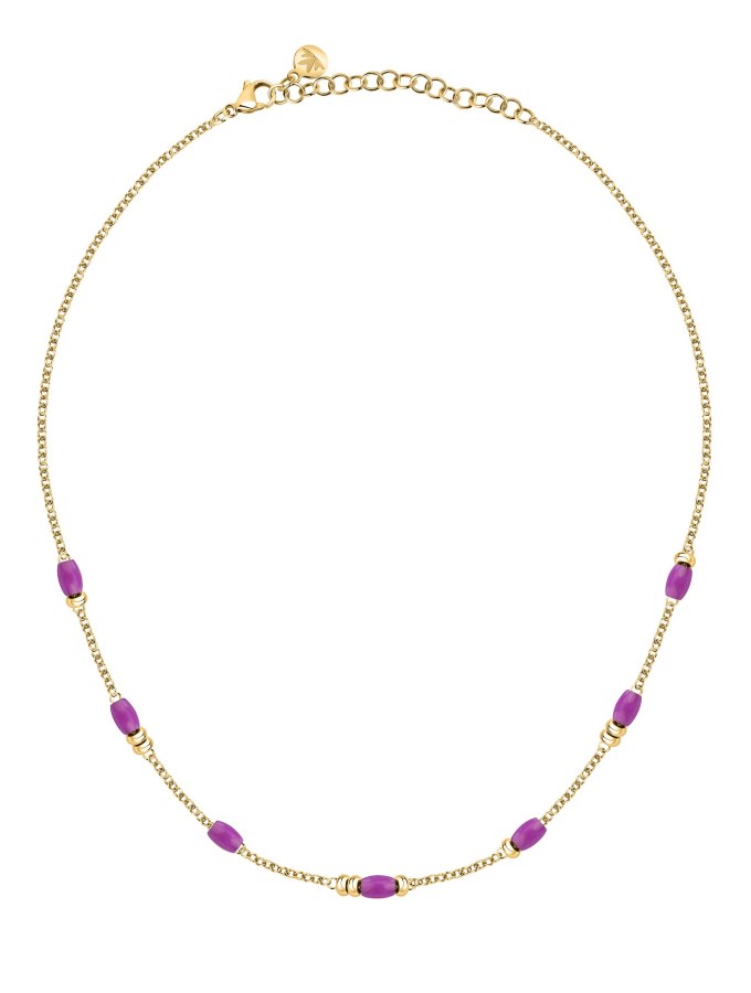 Morellato Slušivý pozlacený náhrdelník s korálky Colori SAXQ03 - Náhrdelníky