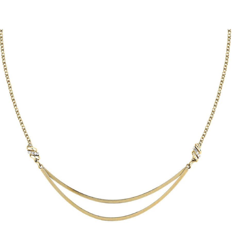 Morellato Slušivý pozlacený náhrdelník s krystaly Torchon SAWZ01 - Náhrdelníky