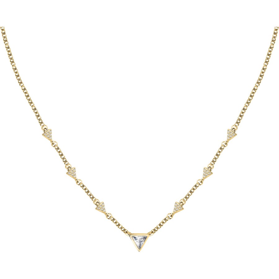 Morellato Slušivý pozlacený náhrdelník s krystaly Trilliant SAWY01 - Náhrdelníky