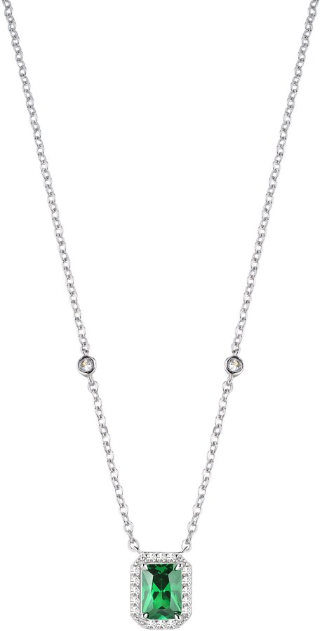 Morellato Stříbrný náhrdelník se zeleným krystalem Tesori SAIW55 - Náhrdelníky