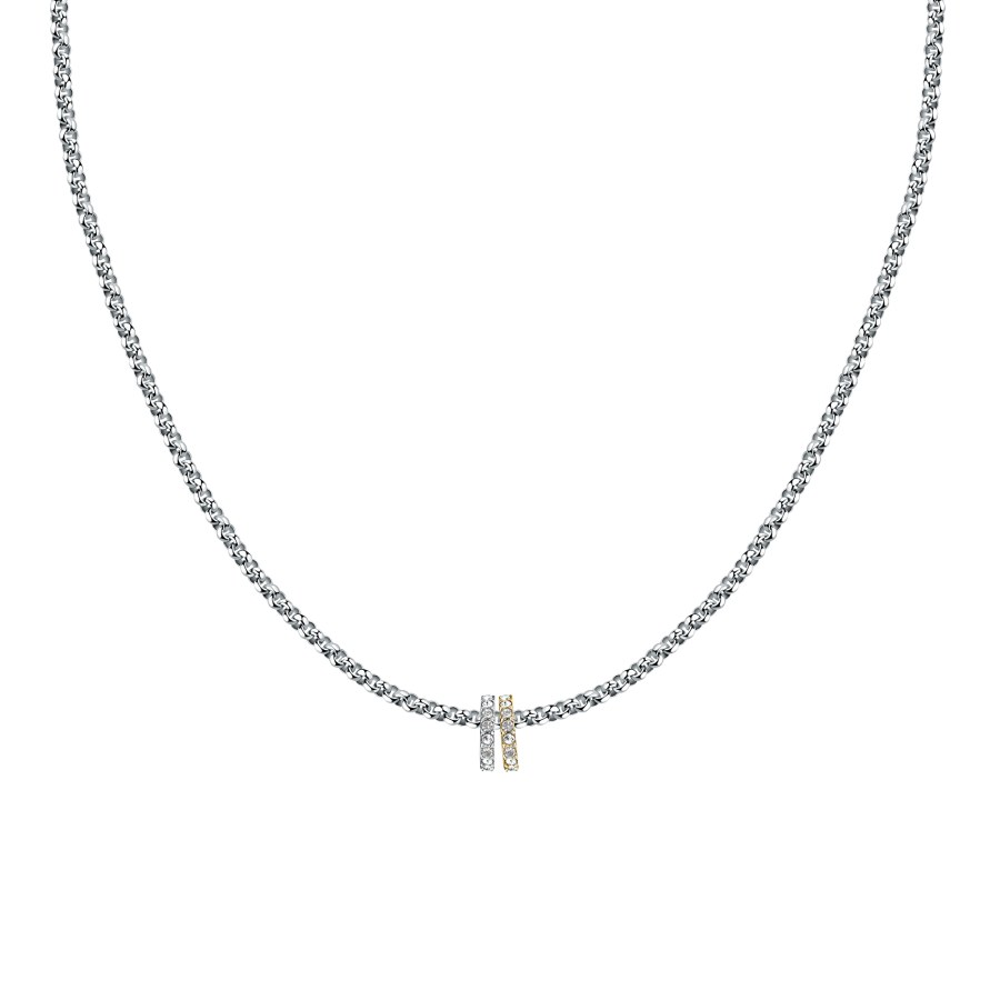 Morellato Stylový ocelový bicolor náhrdelník s krystaly Drops SCZ1354 - Náhrdelníky