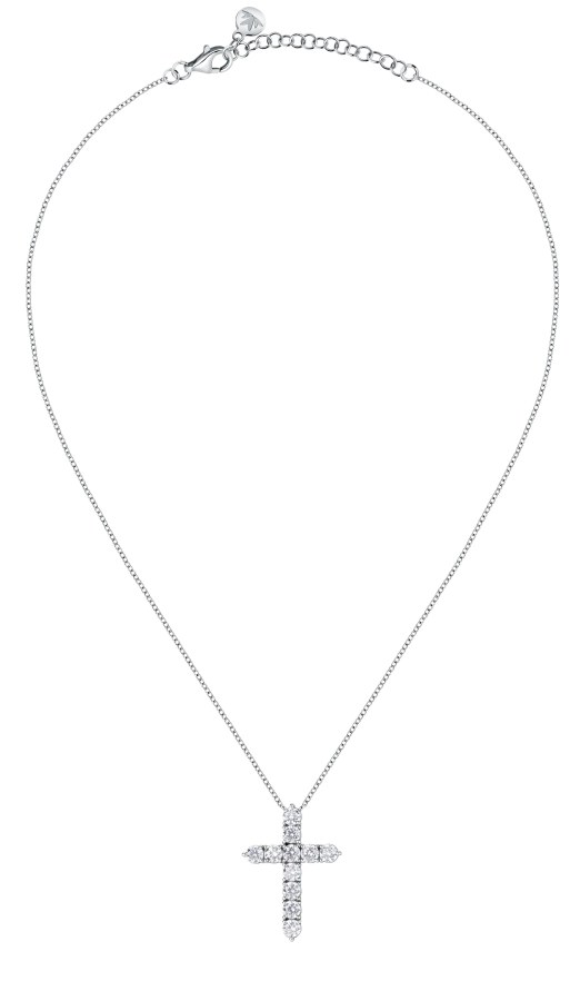 Morellato Stylový stříbrný náhrdelník s křížkem Large Cross Tesori SAIW116 - Náhrdelníky