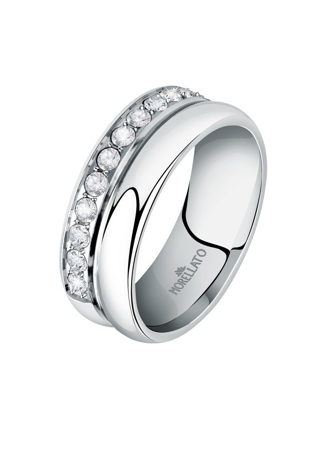 Morellato Třpytivý ocelový prsten s krystaly Bagliori SAVO160 52 mm - Prsteny Prsteny s kamínkem
