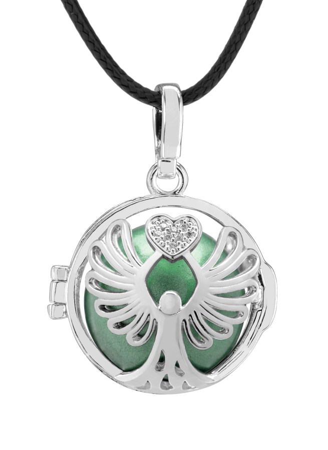 MUMMY BELL Dámský náhrdelník zelená metalická rolnička Poselství K10PZM18 - Náhrdelníky