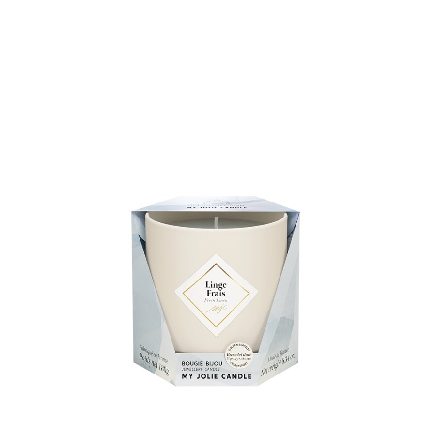 My Jolie Candle Vonná svíčka 36h s náramkem Beige Les Essentielles Svěží prádlo 320325 - Náramky