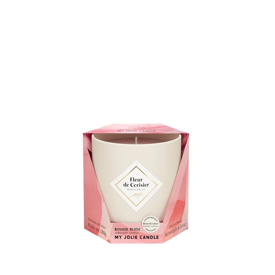 My Jolie Candle Vonná svíčka 36h s náramkem Beige Les Essentielles Třešňový květ 320323