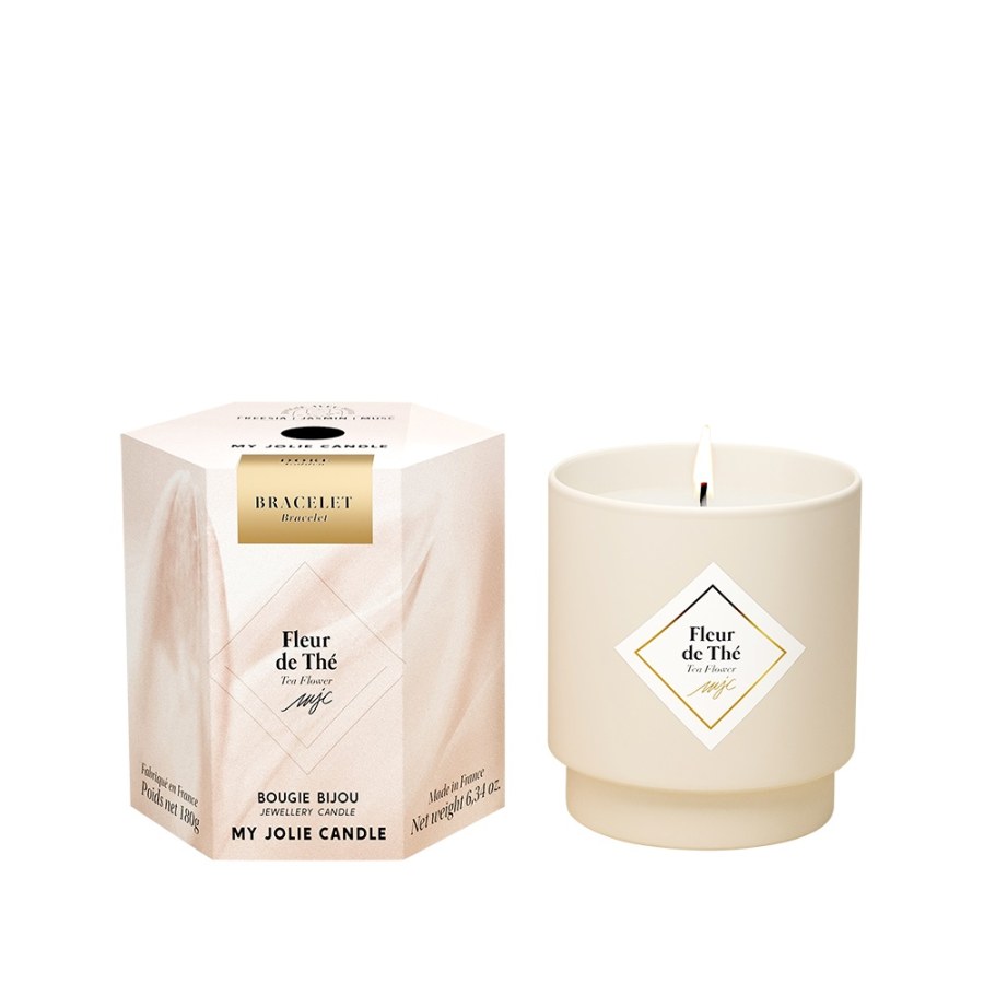 My Jolie Candle Vonná svíčka 36h s náramkem Gold Les Surprenantes Čajovníkový květ 320277